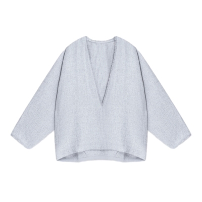 studio CLIP衬衫女24冬季新款时尚宽松V领叠穿纯色简约上衣151896