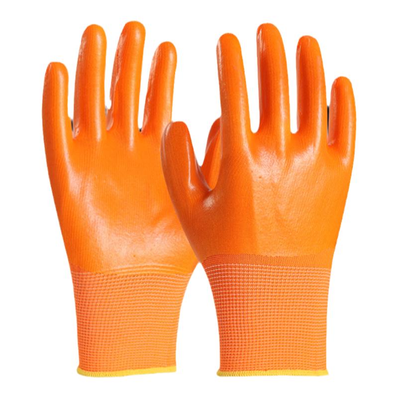 手套劳保耐磨工作加厚女胶皮防水防油浸胶满挂全胶劳动工地男干活