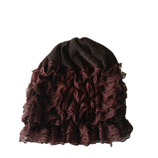 娜娜家穿搭四季款新款帽子女士遮白发蕾丝网纱包头帽秋冬保暖抖音