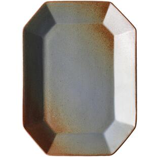 九土日式手工陶瓷餐盘平盘菜盘子粗陶简约方形点心盘大号创意家用