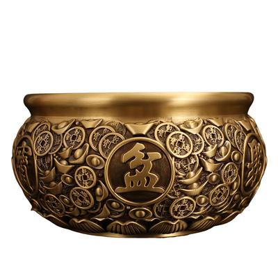 铜臻祥纯铜聚宝盆中式店铺摆件