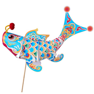 新年手工灯笼diy手持发光灵鲤鱼灯材料包儿童幼儿园花灯拍照道具