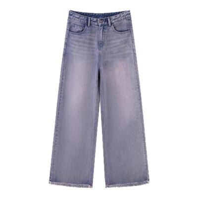 bbfer本依凡25年春季直筒牛仔裤女显瘦做旧阔腿小众纯棉WYSNZ0122