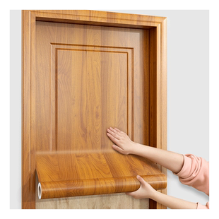 门贴纸木门翻新自粘整张门贴壁纸旧门改造改色贴膜包门套木纹贴纸