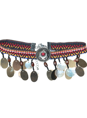 invia贝壳流苏女度假风情锁骨链