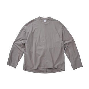 STABLE CIRCLE 25aw 立体微弯刀剪裁长袖T恤宽松纯色中线拼接上衣