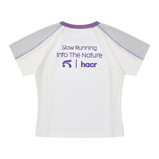 HACR吸湿排汗透气感拼色T恤 都市轻户外高级感运动短袖女