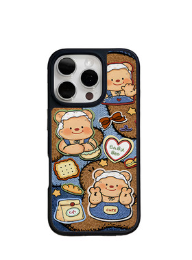 三掌柜的壳壳 小熊的饼干 适用苹果17promax手机壳iPhone16黑框15个性14promax高级13pro小众12可爱11超好看