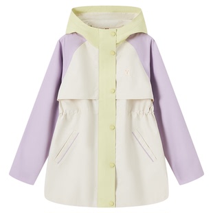 【三防】英氏女童冲锋外套2026年新款中大童中长款收腰风衣夹克