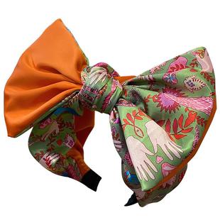 多巴胺不对称宽边大蝴蝶结发箍女高级感洋气时尚增高颅顶头箍发捆