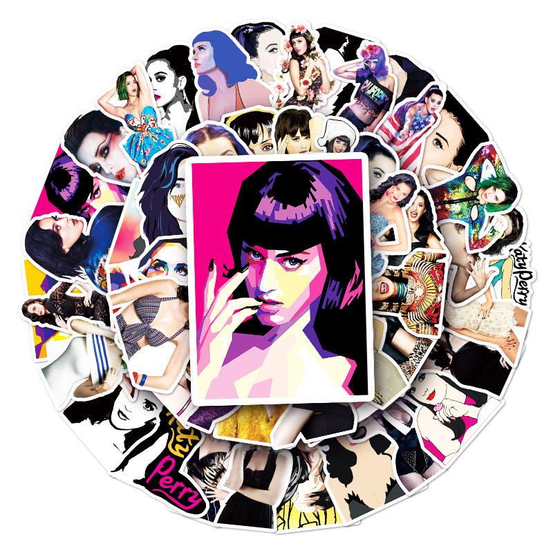 100张嘻哈说唱歌手水果姐katy perry凯蒂佩里diy手机壳笔记本贴纸