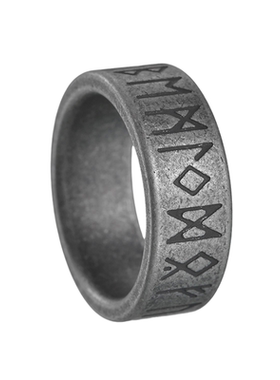 权戒-系列古法钛钢戒指卢恩尾戒