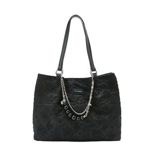 直播三福拼接装饰链通勤挎包大容量立体托特包458518