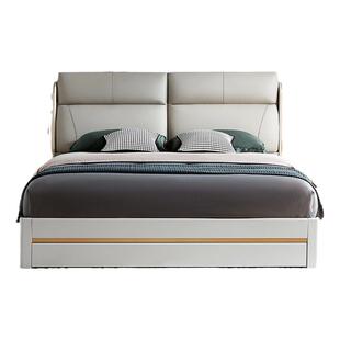 【品牌秒杀】全友家居现代简约落地皮床1米8双人床主卧软包双人床