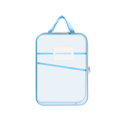 L型学科科目分类袋a4文件袋拉链式补习袋女小学生手提袋拎书袋作业资料袋男孩装书本收纳袋子透明网纱多层袋