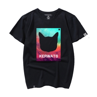 KERWATS品牌星空短袖大码男装胖子显瘦衣服印花休闲加肥佬T恤圆领