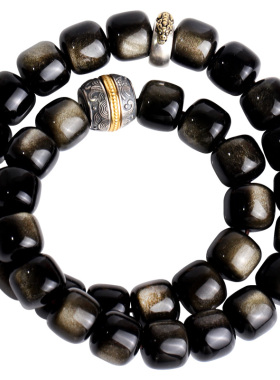 心斋堂天然金曜石本命年手链