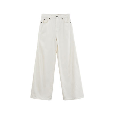 xmoom后口袋刺绣logo直筒牛仔裤