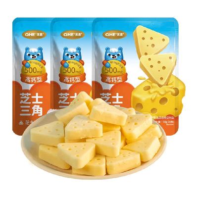 芝士三角奶酪块QHE+其嘉90g*3袋