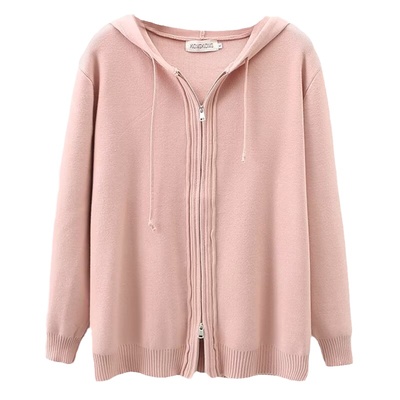 宛宛家针织拉链开衫百搭时尚