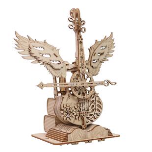 大提琴3D立体木质拼图模型八音盒手工DIY创意生日礼物送女生马年