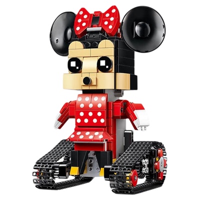 拼装积木玩具遥控履带车方头仔