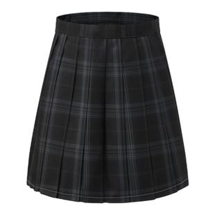 花千猪原创 星屿高格裙  jk制服校供感a字型百褶裙黑格百搭款jk裙