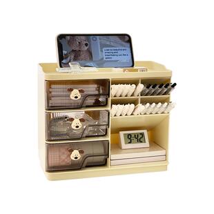 桌面笔筒学生宿舍办公室桌上收纳盒置物架工位文具笔架书桌收纳架