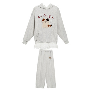 Livheartkids女童加绒加厚卫衣套装冬2025新款女大童运动套装秋冬