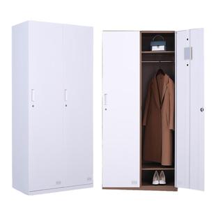 钢制更衣柜铁皮柜员工储物柜带锁二2门宿舍换衣柜浴室柜子家用