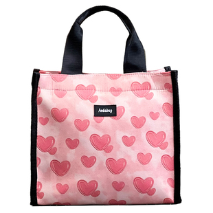 时尚妈妈包爱心妈咪包外出轻便手提袋时尚印花竖款方形女士手提包