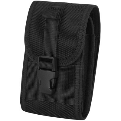 ESKI黑色尼龙双层便携式杂物腰包