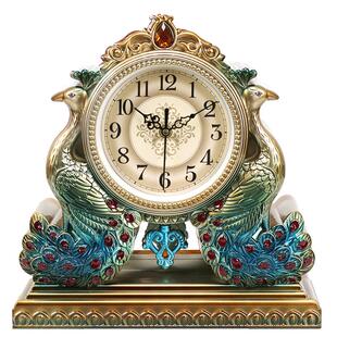 巴科达欧式创意时钟客厅座钟时尚静音卧室台钟摆件家用石英钟表