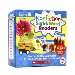 Scholastic点读版学乐小分级高频词B 25册全套礼盒装 英文原版 Nonfiction Sight Word Readers Set B 英语自然拼读初级章节桥梁书