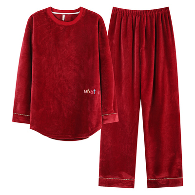 莫代尔红色本命年情侣家居服套装