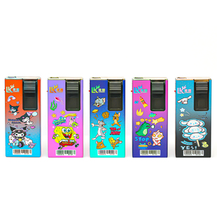 浪客打火机T28卡通图案金属侧滑直冲防风打火机原厂包装仓库直发