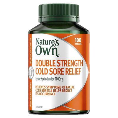 澳洲直邮Nature's Own强效唇疱疹缓解片赖氨酸口周溃疡药100片