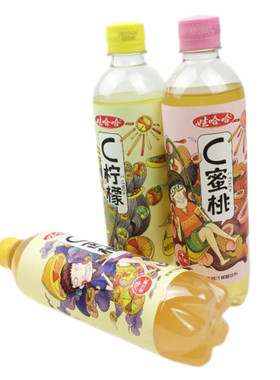娃哈哈530ml*4瓶装C柠檬C蜜桃C西柚多口味可混搭夏日畅销碳酸性饮