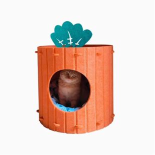 胡萝卜猫窝四季通用宠物窝耐磨猫爪窝猫咪房子立体多功能半封闭式