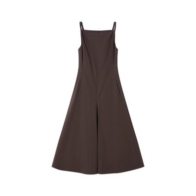 RUISHI芮时“城隅闲步” 纯棉扭结一字肩气质通勤显瘦连衣裙女夏