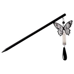 新中式流苏古风黑檀木发簪旗袍木簪发钗子汉服盘发头饰马面裙配饰