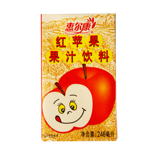惠尔康红苹果饮料苹果汁整箱正品80后怀旧儿时东北饮品24盒
