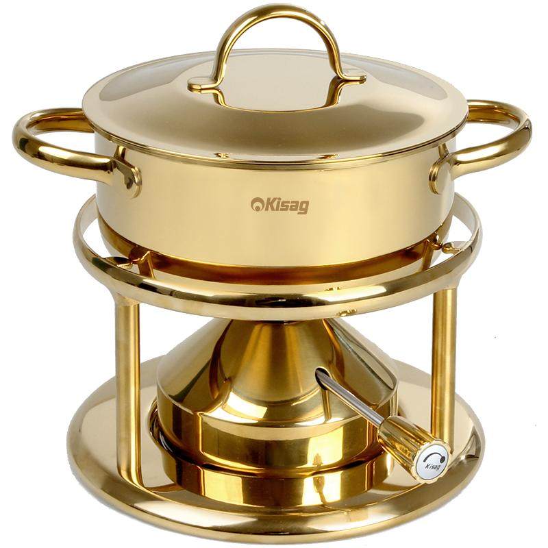 瑞士Kisag瓦氏炉金色一人小火锅家用/商用小火锅锅具充气小火锅炉