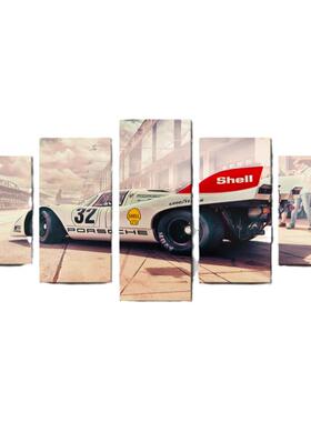 F1赛车装饰挂画现代创意搭配卧室客厅玄关五联拼组合艺术餐厅套画