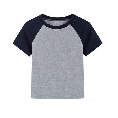 正肩T恤女棉bm风甜美短袖