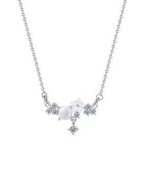 超仙花朵蝴蝶项链女时尚小众设计感甜美少女吊坠网红个性锁骨链潮