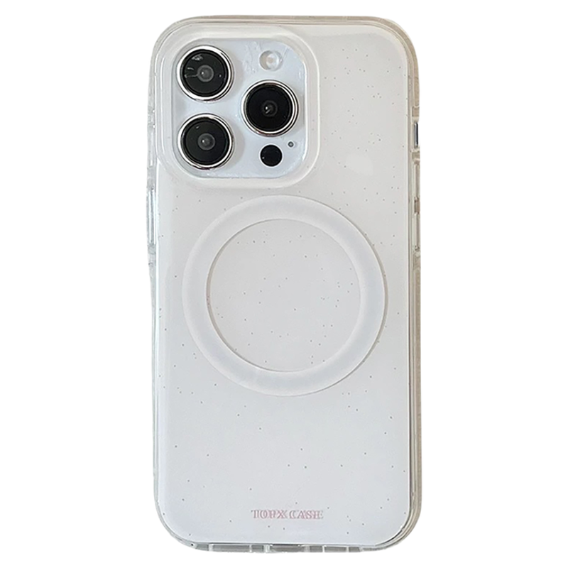 宁宁 韩风纯色泼墨爱心磁吸支架圆边双层女iPhone16ProMobileCase