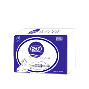 双灯优质卫生纸428克柔软家用平板厕纸厕所草纸纸巾实惠装整箱批