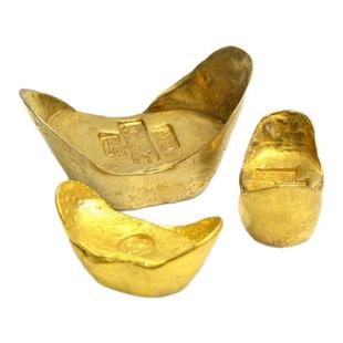 小黄鱼古代金条钱币金元宝金块金砖金币仿古黄铜把玩仿真古董古玩