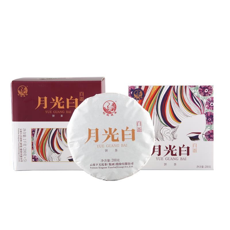 【整提5饼装】下关沱茶云南景谷月光白茶饼1kg2023年茶叶